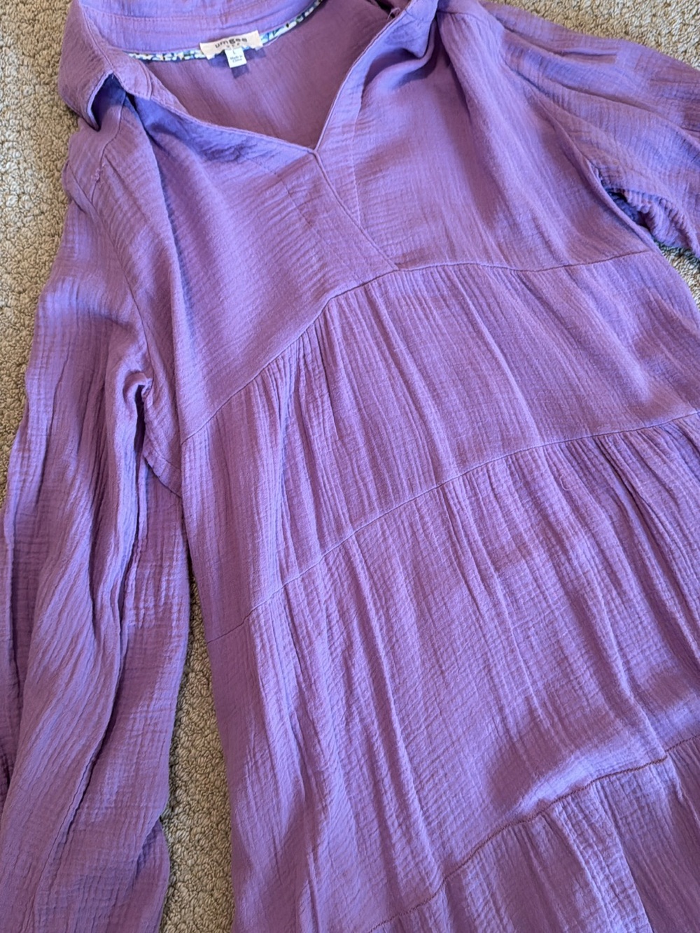 Umgee Lavender Maxi Dress with Tiered Skirt